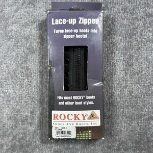 Rocky Lace Up Boot Zipper Inserts Lace In Black